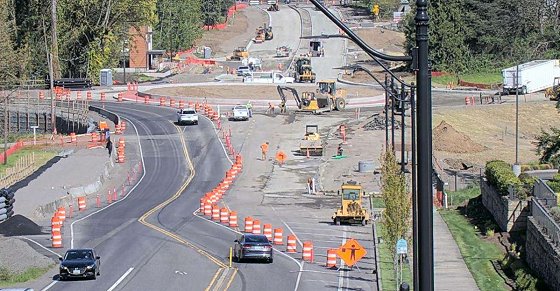 View of the Pioneer Widening project area from the traffic cam.