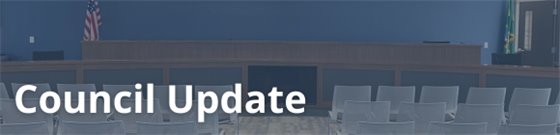 Council Chamber with text 'Council Update'
