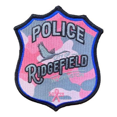 The 2023 Ridgefield Police Department bright Pink Patch