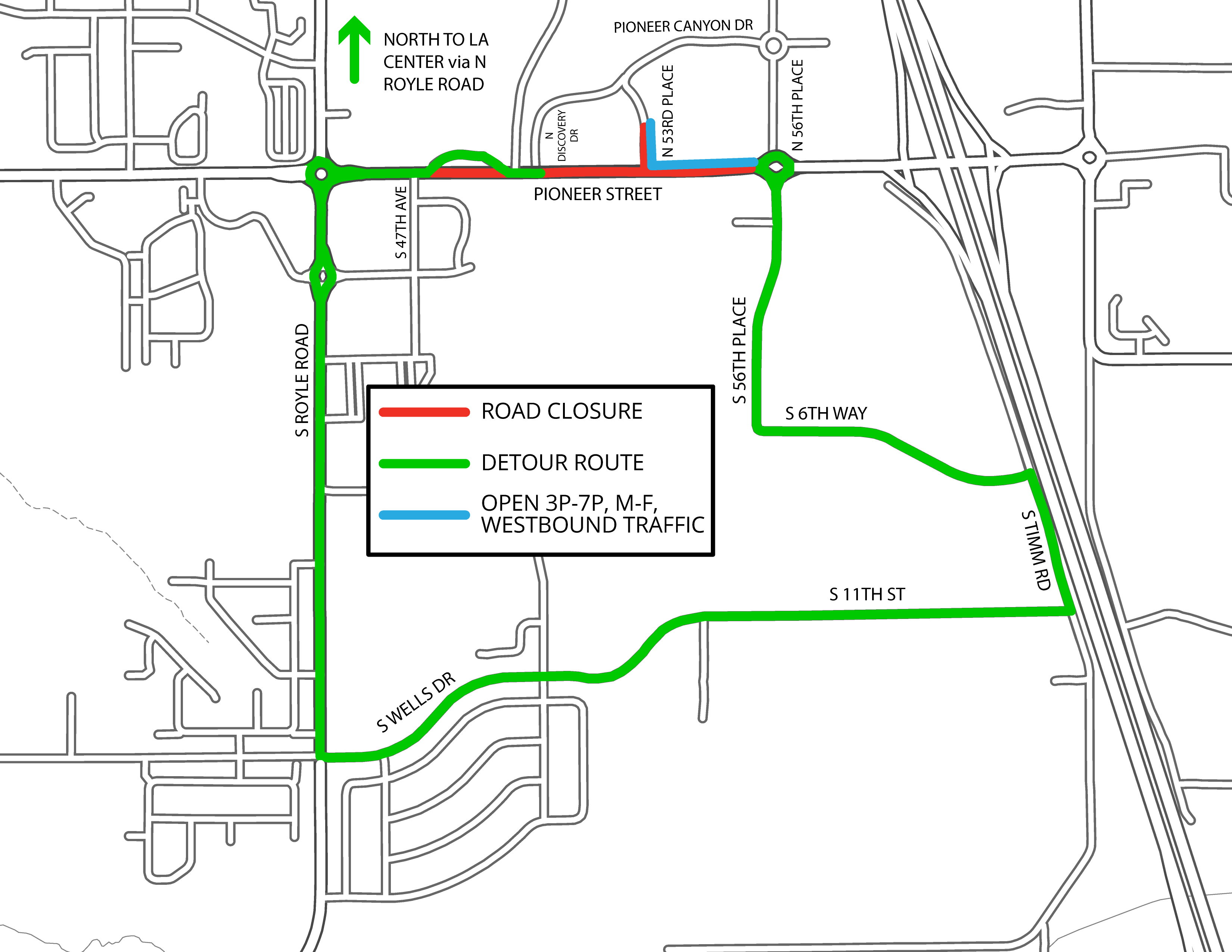 DETOUR MAP - Culvert 3 Closure, November 1-11