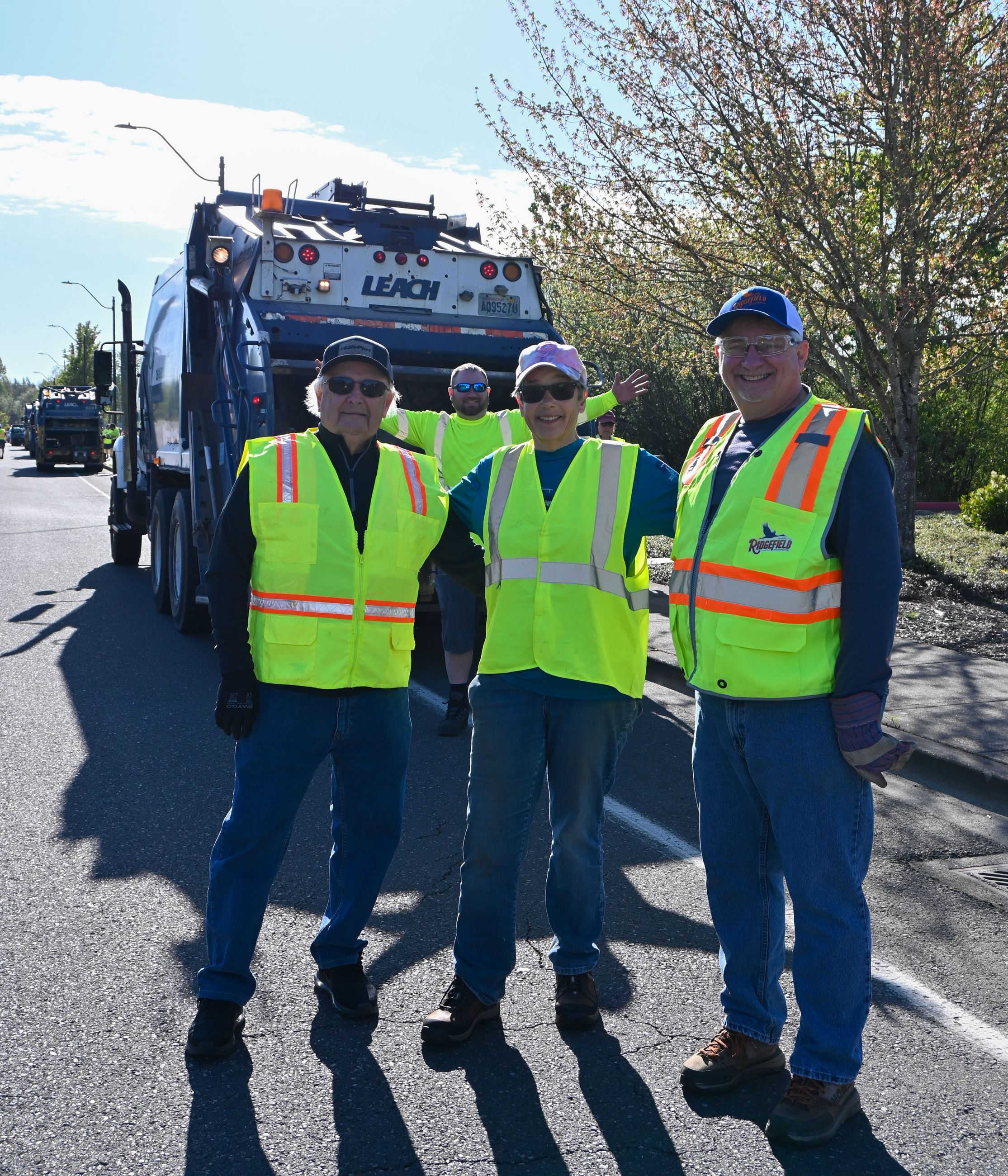 Councilmember Clyde Burkle, Judy Reel and Chuck Green at Spring Clean Up