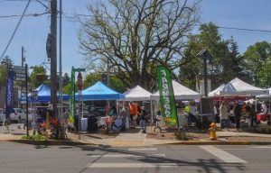 Booths setup outside for a special event